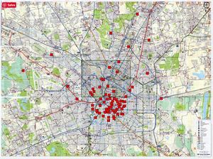 Komplette Karte der öffentlichen Verkehrsmitteln in Mailand